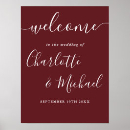 Rozenhout Roze Elegant Modern Trouw Welkom Bord Poster