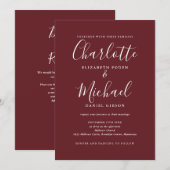 Rozenhout Roze Elegante Moderne QR Code Trouw Kaart (Voorkant / Achterkant)