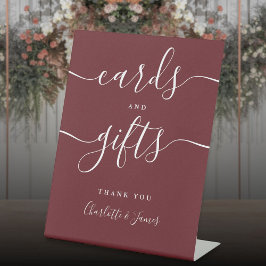 Rozenhout Roze Handtekening Script Kaarten En Cade Reclamebord Met Voetstuk