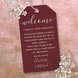 Rozenhout Roze Trouw Favor Welkomstmand Zak Cadeaulabel