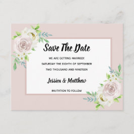 Rozenhout Zachte Mauve Bloemige Waterverf Rozen Br Save The Date