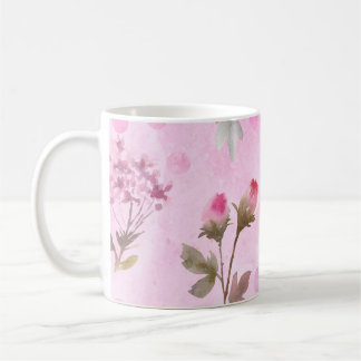 Rozenknoppen, stippen: zomerbloemen. koffiemok