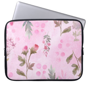 Rozenknoppen, stippen: zomerbloemen. laptop sleeve