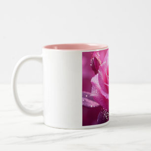 Rozenkoningin (roze magenta editie) tweekleurige koffiemok