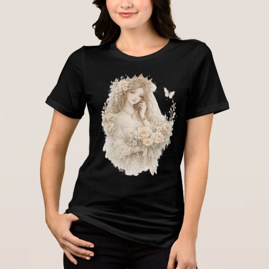 Rozenkoningin Tri-Blend Shirt (Voorkant)