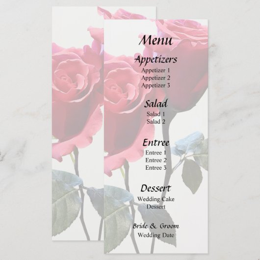 Rozenkoppel Menu (Voorkant / Achterkant)
