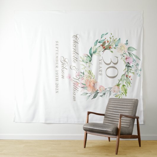 Rozenkrans 30e verjaardag Fotohokje achtergrond Wandkleed (In Situ (horizontaal))