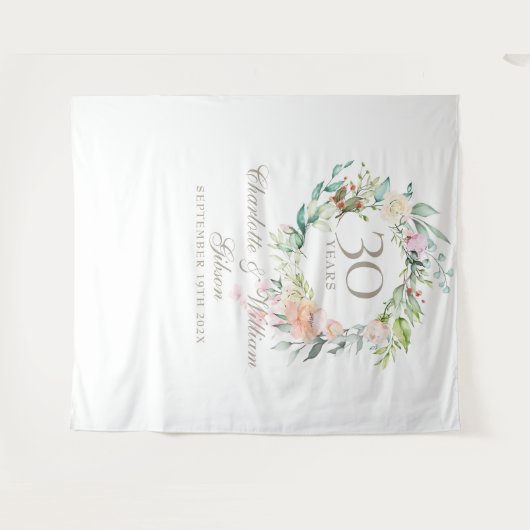 Rozenkrans 30e verjaardag Fotohokje achtergrond Wandkleed (Voorkant (horizontaal))