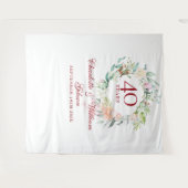 Rozenkrans 40e verjaardag Fotohokje Achtergrond Wandkleed (Voorkant (horizontaal))