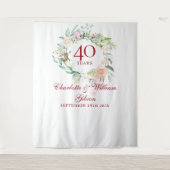 Rozenkrans 40e verjaardag Fotohokje Achtergrond Wandkleed (Voorkant)