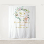 Rozenkrans 50ste verjaardag Fotocabine Achtergrond Wandkleed (Voorkant)