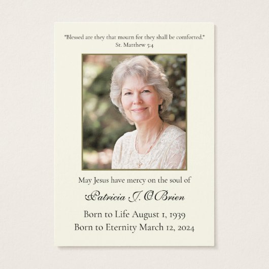 Rozenkrans begrafenisgebed Heilige Kaart (Achterkant)