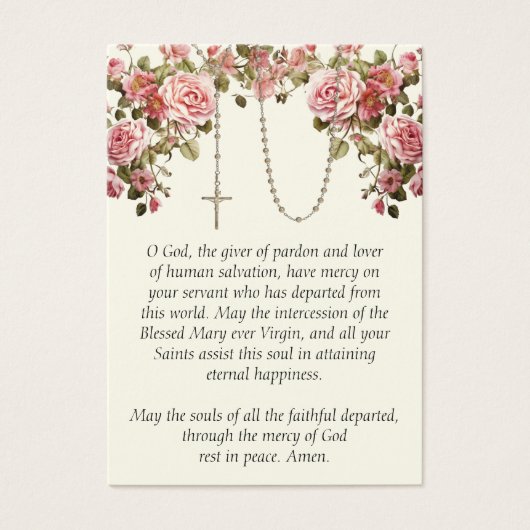 Rozenkrans begrafenisgebed Heilige Kaart (Voorkant)