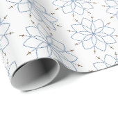 Rozenkrans Bloeiende Blauwe Bloem Cadeaupapier (Rol Hoek)