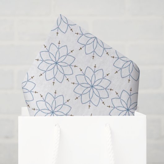 Rozenkrans Bloeiende Blauwe Bloem Tissuepapier (Cadeauzakje)