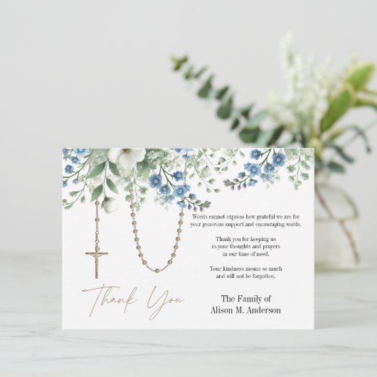 Rozenkrans Bloemen Foto Begrafenis Condoleance Sym Bedankkaart (Staand voorkant)