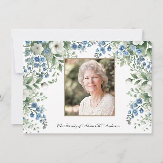 Rozenkrans Bloemen Foto Begrafenis Condoleance Sym Bedankkaart (Achterkant)