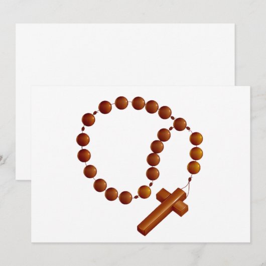 Rozenkrans en Kruis Uitnodigingen (Voorkant / Achterkant)