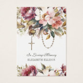 Rozenkrans Herdenkings-rouwgebed Bloemstuk Visitekaartje (Voorkant)