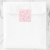 Rozenkrans kralen eerste heilige communie roze bru vierkante sticker (Tas)