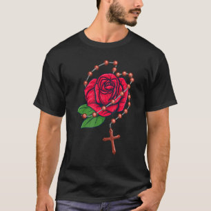 Rozenkrans kralen & Roos katholiek bidden de rozen T-shirt