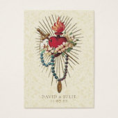 Rozenkrans Maria Hart Katholieke Bruiloft Gebed Ka Visitekaartje (Voorkant)