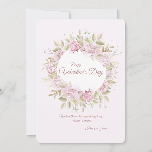 Rozenkrans Valentijnsdag Wenskaart Kaart (Voorkant)