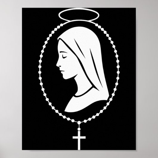Rozenkrans van de Maagd Maria - Katholieke Christe Poster (Voorkant)