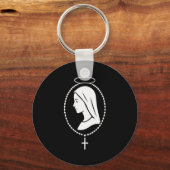 Rozenkrans van de Maagd Maria - Katholieke Christe Sleutelhanger (Voorkant)