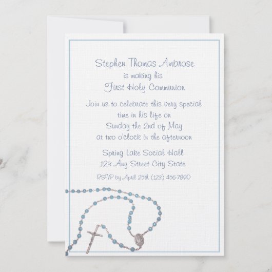 Rozenkransblauw / Communie Kaart (Voorkant)