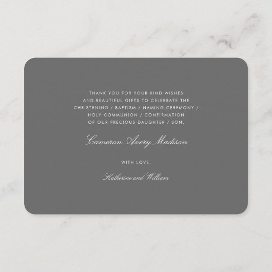 Rozenkruis Monogram Script Foto Religieus Bedankkaart (Achterkant)