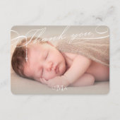 Rozenkruis Monogram Script Foto Religieus Bedankkaart (Voorkant)