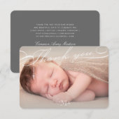 Rozenkruis Monogram Script Foto Religieus Bedankkaart (Voorkant / Achterkant)