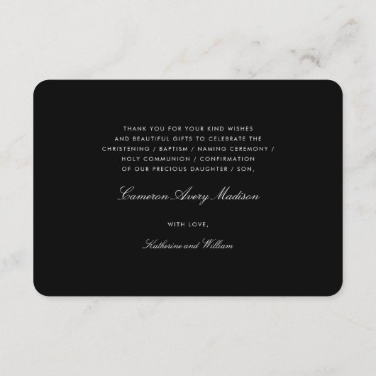 Rozenkruis Monogram Scripted Foto Religieus Bedankkaart (Achterkant)