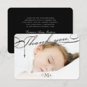 Rozenkruis Monogram Scripted Foto Religieus Bedankkaart (Voorkant / Achterkant)