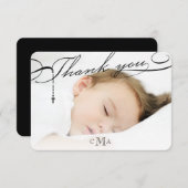 Rozenkruis Monogram Scripted Foto Religieus Bedankkaart (Voorkant / Achterkant)