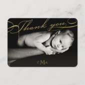 Rozenkruis Monogram Scripted Foto Religieus Bedankkaart (Voorkant)