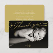 Rozenkruis Monogram Scripted Foto Religieus Bedankkaart (Voorkant / Achterkant)