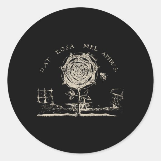 Rozenkruisers embleem dat Rosa Mel Apibus hermetis Ronde Sticker (Voorkant)