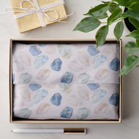 Rozenkwarts Lapis Lazuli Kristallen Tissuepapier (Geschenk)