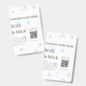 Rozenmelk handgemaakte zeep bedrijf QR-code toevoe Badge (Voor- en achterkant)