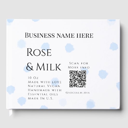 Rozenmelk handgemaakte zeep bedrijf QR-code toevoe Gastenboek (Voorkant)