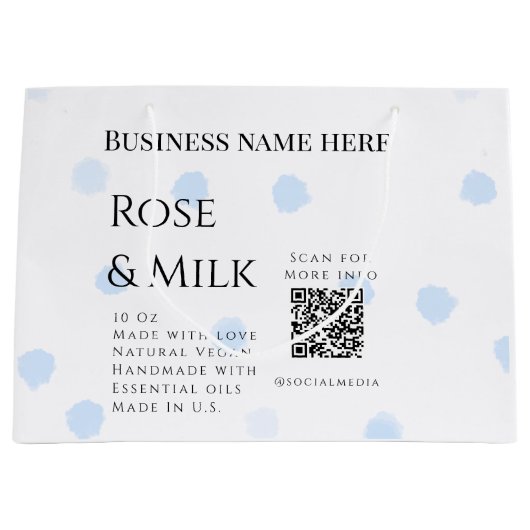 Rozenmelk handgemaakte zeep bedrijf QR-code toevoe Groot Cadeauzakje (Voorkant)