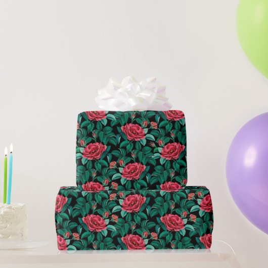 rozenpatroon cadeaupapier (Feestgeschenken)