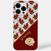 rozenpatroon met naam Case-Mate iPhone case (Achterkant)