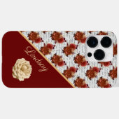rozenpatroon met naam Case-Mate iPhone case (Achterkant (horizontaal))