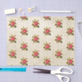  rozenpatroon op verouderd perkament tissuepapier (Craft)