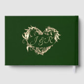 Rozenrand & Hart Monogram - Smaragd Gastboek Gastenboek (Achterkant)