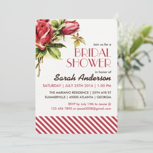  rozenroze en trilling kaart (Staand voorkant)