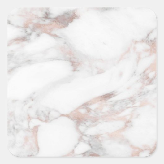 Rozenroze Marmer Elegant Modern Leeg Sjabloon Vierkante Sticker (Voorkant)